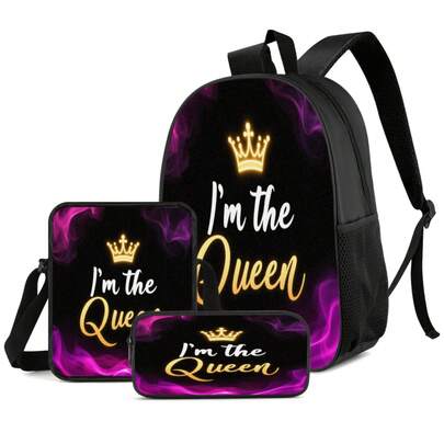 Conjunto de mochila de tres piezas, adecuado para todas las ocasiones, incluye una bolsa para portátil y un estuche para accesorios, con correas de hombro ajustables y reforzadas y cremaller