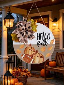 Autumn Wreath, Autumn Door Hanging Decor, Football And Pumpkin Sign, Football Door Hanging Decor, Pumpkin Sign, Autumn Pumpkin Sign, Hello Fall Sign - Perfect For Front Door Decor, Wall Decor, Yard Decor, Autumn Decor And Holiday - Rugby and Pumpkin - View 11
