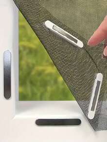 1pc Adjustable Magnetic Window Screen, High Breathability Polyester Mesh, Drill-Free Self-Adhesive Easy Installation, Magnetic Closure Design, Fine Insect Mesh, Suitable For Home And Apartment Indoor Window Protection - Multicolor - View 1