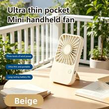 Nuevo ventilador portátil, ventilador de bolsillo mini recargable de escritorio, ventilador pequeño de mano con soporte, funcionamiento silencioso, recargable, ideal para regalar, regalo perfecto para estudiantes y parejas, para camping al aire libre y viajes por carretera - Multicolor - Ver 7