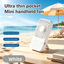 Nuevo ventilador portátil, ventilador de bolsillo mini recargable de escritorio, ventilador pequeño de mano con soporte, funcionamiento silencioso, recargable, ideal para regalar, regalo perfecto para estudiantes y parejas, para camping al aire libre y viajes por carretera - Multicolor - Ver 12