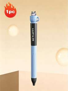 1pc/Set Cat Theme Twist Ballpoint Pen, 0.5mm Quick-Dry Black Ink, Stress-Relief Rotating Mechanism, Silicone Grip, Suitable For Office, School, Holiday, Back To School - A - View 24