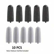 10 Electric Callus Remover Grinder Accessories, Suitable For Electric Pedicure Tools, Pedicure Tools Not Included - 5 Black + 5 Grey - View 9
