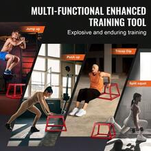 Plyometric Jump Box, 12 Inch Plyo Box, Steel Plyometric Platform And Jumping Agility Box, Anti-Slip Fitness Exercise Step Up Box Home Gym Training, Conditioning Strength Training, Red - Red - View 1