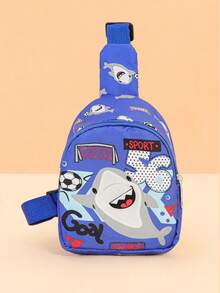 1PC Toddler Dinosaur And Shark Pattern Chest Bag, Adjustable Shoulder Strap One Shoulder Crossbody Bag, Lightweight Comfortable Casual Bag Suitable For Toddler School And Daily Wear - Multicolor - View 7