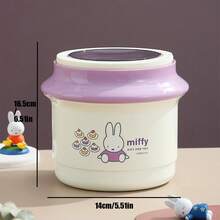 官方授權 MIFFY 可愛風圓形雙層不鏽鋼便當鍋,可攜式保溫食物容器,附手把與餐具,2026熱銷 Tk Ins 限定版實用禮品與廚房餐具 - 彩色 - 查看 13