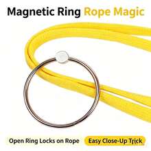 Magic Ring And Rope Illusion Prop, Magnetic Metal Ring Close-Up Magic Toy, Easy Beginner Magic Rope For Party And Street Performance, Random Color - Multicolor - View 5