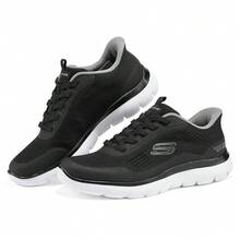 Skechers Sepatu jalan bertali rendah, sepatu olahraga kasual pria yang serbaguna dan ringan untuk bepergian dan beraktivitas di luar ruangan. - Hitam - View 3