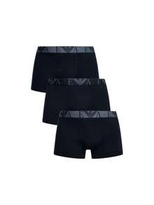 Emporio Armani [حزمة] سراويل داخلية وايوماينج + 3 عبوات سراويل داخلية مطاطية للرجال - رمادي + أزرق / أزرق / أزرق - مشاهدة 3
