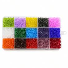 15-Grid Bead Storage Box With Approx. 14850/6450/2100 Pcs 2/3/4mm Glass Beads, For DIY Jewelry Making, Handmade Beaded Bracelets, Necklaces And Other Accessories - colorful rice beads - View 12