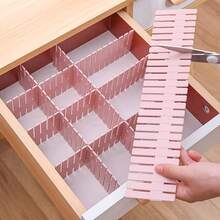 Adjustable Drawer Organizer Dividers, Pink Cuttable Drawer Separators, Customizable Plastic Divider Strips, Adjustable Drawer Storage System, Suitable For Bedroom, Living Room, Kitchen, Study, Bathroom, Vanity And More - Pink - View 11