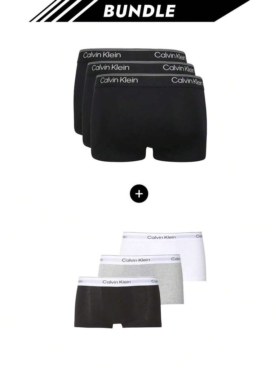 Calvin Klein [Bundle] Top Selling Low Rise Men's Boxers 3 Packs + Micro Stretch 3 Packs Men's Boxers - Black+Grey/ White/ Black - View 1