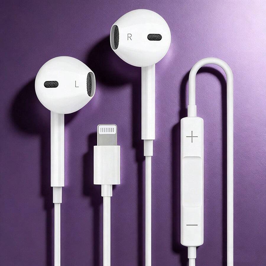 有線入耳式耳機 EarPods,Lightning 接頭,內建遙控器可控制音樂、通話與音量,相容 iPhone 14/13/12/11/XR/XS/X/8/7/SE/Pro/Pro Max - 查看 1