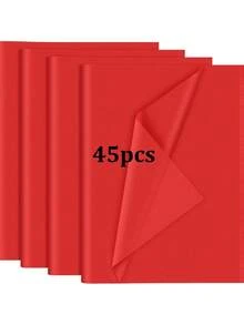 30/45/60/100 Sheets Red Patterned Tissue Paper, Suitable For DIY Crafts, Party Gifts, Bouquet Wrapping, Clothing Packaging And Birthday Gift Decoration - Style 1 - View 7