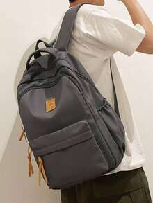 Men's Large Capacity Commuter Backpack For Casual Travel With 15.6 Inch Laptop Compartment Rucksack Summer College Bag Multi-Functional University - Grey - View 5