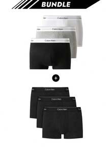 Calvin Klein [Bundle] Men's Boxers 3 Packs Boxers + Intense Power 3 Packs Men's Boxer Briefs - Grey/ White/ Black+Black - View 1