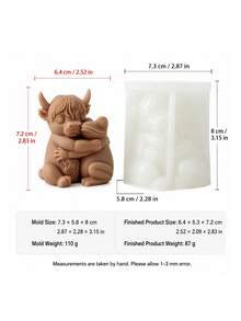 蠟燭模具－3D擁抱動物矽膠蠟燭模具，可重複使用 DIY 香氛蠟燭／手工皂／樹脂裝飾模具 - 蠟燭矽膠模具 - View 16