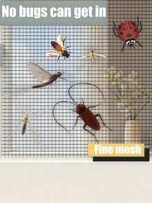 1pc Adjustable Magnetic Window Screen, High Breathability Polyester Mesh, Drill-Free Self-Adhesive Easy Installation, Magnetic Closure Design, Fine Insect Mesh, Suitable For Home And Apartment Indoor Window Protection - Multicolor - View 2
