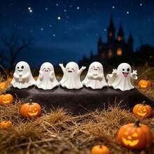 1 Set Of 5 Halloween Ghost Figurines, Holiday Atmosphere Decoration - View 6