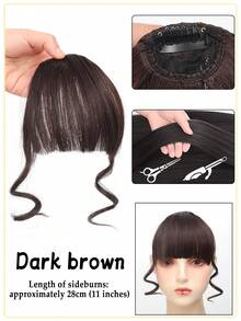 Synthetic Hair Clip In Double Sideburns Dragon Whiskers Bangs Invisible Front Fringes Clip In Hair Air Fake Hair Bangs For Girl - Multicolor - View 13