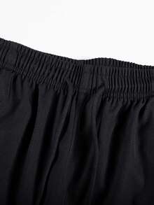 Spring/Summer Casual Color Block Striped Men's Long Pants, Daily Casual Commute - Black - View 5