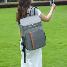 Bolsa térmica impermeable y duradera de 18L, mochila portátil de gran capacidad para almuerzo, adecuada para comida, cena, picnic, almuerzo, camping, fiesta al aire libre, cita, exterior, escuela, oficina, hotel, regalo del Día de San Valentín - gris - Ver 9