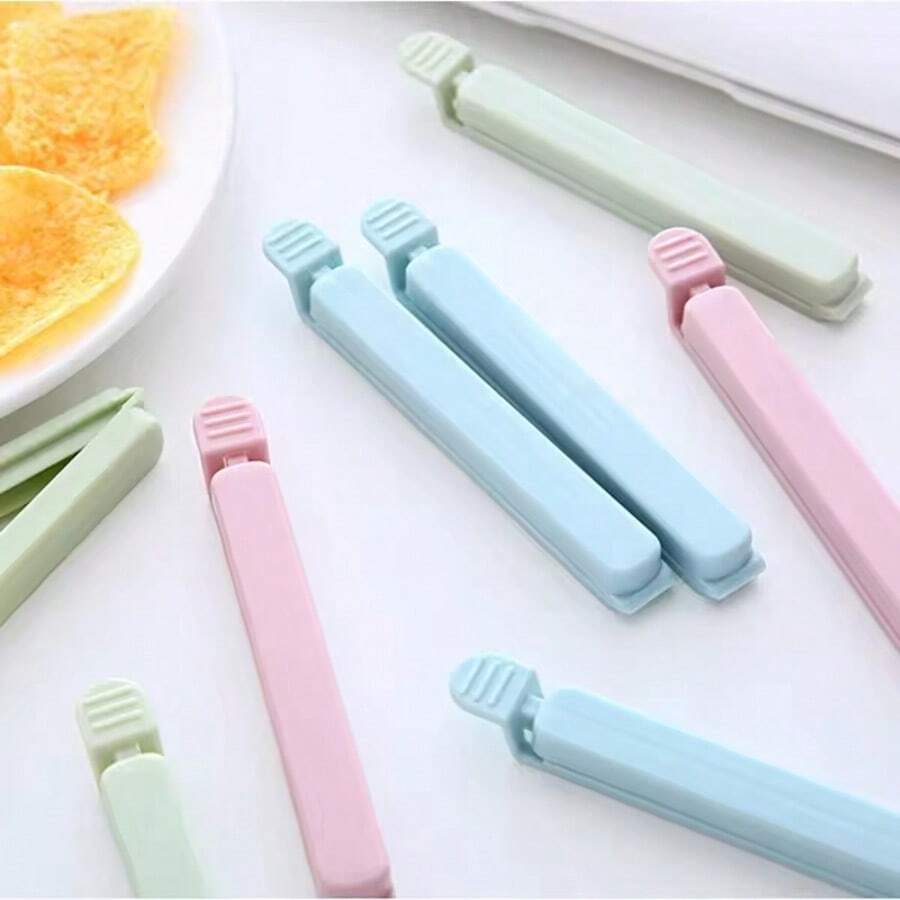 6pcsMulti‑Color Food Sealing Clips, Plastic Bag Sealer Clips Reusable Snack Bag Sealing Sticks For Kitchen Food Storage Keep Fresh