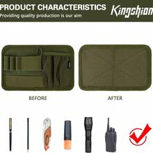 1 Pc Multi-Compartment Modular Mountable Army Green Nylon Mesh Hook And Loop Storage Outdoor Portable Tactical Tool Patch Panel - Multicolor - View 12