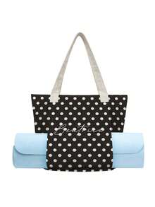 Customized Canvas Yoga Mat Tote Bag, Yoga Mat Storage Bag, Personalized Gym Backpack, Pilates Studio Bag - Black - View 3