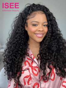 ISEE Invisible Hairline Half Wig, Water Wave, Ready To Wear, Glue-Free, 250% High Density, 14-16 Inch Bob, 18-26 Inch Regular Length, Reversible, Suitable For Beginners - SNatural - View 3