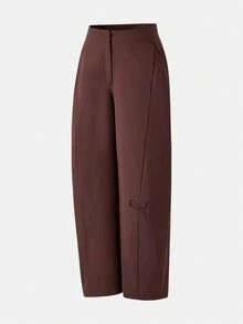 Puma Women's PRIME ESS Woven Pants Chocolate Brown Long Pants 63972313 - Brown - View 1