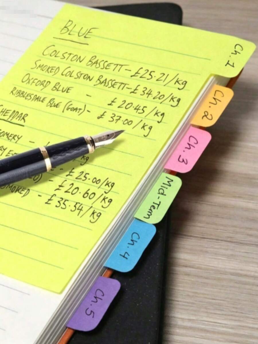 1 قطعة 60 علامة فهرس لاصقة، ملاحظات لاصقة بألوان زاهية وملصقات فهرس دفاتر مدرسية، مناسبة للطلاب والبالغين كمستلزمات تعليمية - مقاس واحد - مشاهدة 1