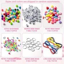 286pcs DIY Keychain Making Craft Kit, Adjustable Letter Heart Transparent Beads Keychain Materials, Birthday Holiday Party Small Gifts - Multicolor - View 3
