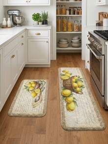 1pc Lemon Print Carpet, Fresh Summer Style, Decorative Rug, Bedroom Decor, Small Rug, Carpet, Home Decor, Living Room Carpet, Small Living Room Rug, Bedroom Rug, Living Room Home Decor, Outdoor Rug, Washable Carpet - Multicolor 1 - View 1