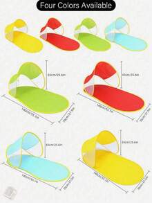 Pop-Up Beach Lounge Chair Tent, Foldable Sunshade Canopy, Breathable Windproof Beach Mat With Sunshade Cover, Suitable For Adults Summer Beach, Pool, Camping, Picnic, Travel - Multicolor - View 11
