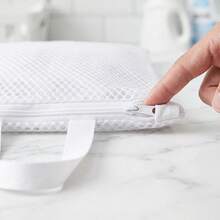 2 Packs Zippered Mesh Laundry Bags With Carry Handles, Reusable Delicates Wash Bags For Washing Machine, Durable Garment Protector Storage Bags For Lingerie Sweaters Travel Home Organization - View 11