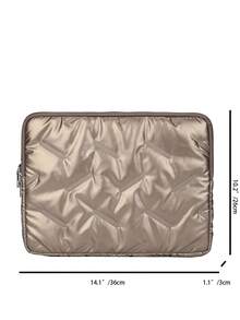 Bolsa de almacenamiento para portátil y tableta de unicolor con diseño floral minimalista de lujo, funda para computadora, múltiples tamaños - Dorado - Ver 10