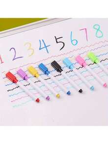 8 Colors Dry Erase Markers With Erasers, Suitable For Office Whiteboards, Calendars, Fridges, Creative Holiday Gifts, Back To School Supplies, Etc. - Multicolor - View 6