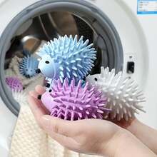 2pcs Reusable Hedgehog Laundry Balls, Cute Anti-Tangle Anti-Wrinkle Washing Machine Dryer Plastic Auxiliary Balls, Soft Fabric Care, Laundry Accessories, Fun Design, Durable Plastic, Textured Surface - Multicolor - View 10