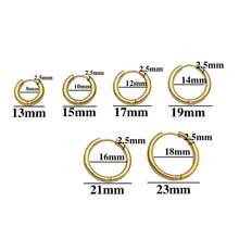 3pcs 8-18mm Stainless Steel Ear Hoop Gold Color Earring For Women Men DIY Jewelry Making Earring Punk Hiphop Piercing Accessory - Multicolor - View 3