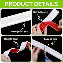 1Roll 2m/78.74inch Self Adhesive PVC Decorative Strip Flexible Bendable For Walls Floors Cabinets Photo Frame Home Decoration DIY Sticker Suitable For Walls, Floors, Cabinets- Easy Installation - A - View 10