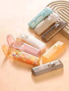 5-In-1 Travel Floss & Toothpick Holder, Leak-Proof Transparent Lid Portable Oral Care Storage Box, Suitable For Home, Travel, Office, Outdoor, Exquisite Christmas Gift For Women,Bedroom Room Decor,Back To School - Multicolor - View 2