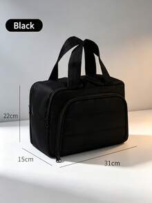 可客製化刺繡姓名新款旅行化妝包，大容量多功能隔層收納包，盥洗用品包化妝收納袋，女性便攜收納盒，附手柄旅行收納包，多隔層便攜包 - 彩色 - 查看 8