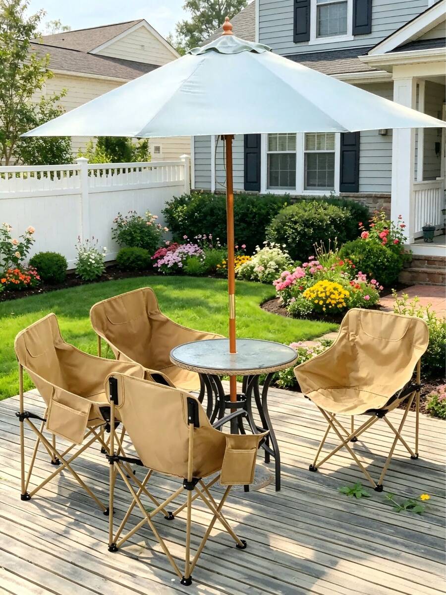 The Reinforced Steel Frame Moon Chair Features Stable Load-Bearing Capacity, Thickened And Wear-Resistant Oxford Fabric, Foldable For Easy Storage, Suitable For Multiple Scenarios Including Camping, Home Use And Office Work - Multicolor - View 1
