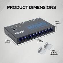 EQS701 7段 1/2-DIN 車用音響圖形等化器/分頻器，配備前置 3.5mm Aux 輸入、後置 RCA Aux 輸入與高電位喇叭輸入 - EQS701 - 查看 2