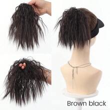 Wavy Curly Chignon Hair Bun With Rubber Band Synthetic Curly Hair Bun Extensions Wig Fluffy Hairpiece For Women Daily Party Use - Multicolor - View 7