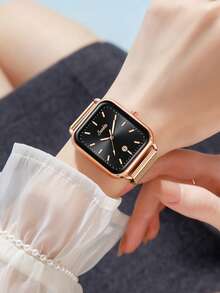 SUNKTA LIGE Women's Fashion Luxury Quartz Watch, Waterproof, Daily Wear, Date Display, Luminous Dial, Casual Watch - Rose Gold - View 8