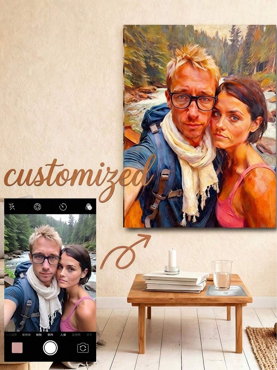 Custom Oil Painting Finished Hand-Painted Portrait, Person, Pet, Wedding Photo, Landscape, Decorative Painting, Engineering Painting - Multicolor - View 1