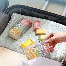 14pcs 100% Cotton Compressed Towels - Ultra Soft, Hand Wash, Modern Rectangular, Disposable Travel And Home Face Towel Set - Multicolor - View 9