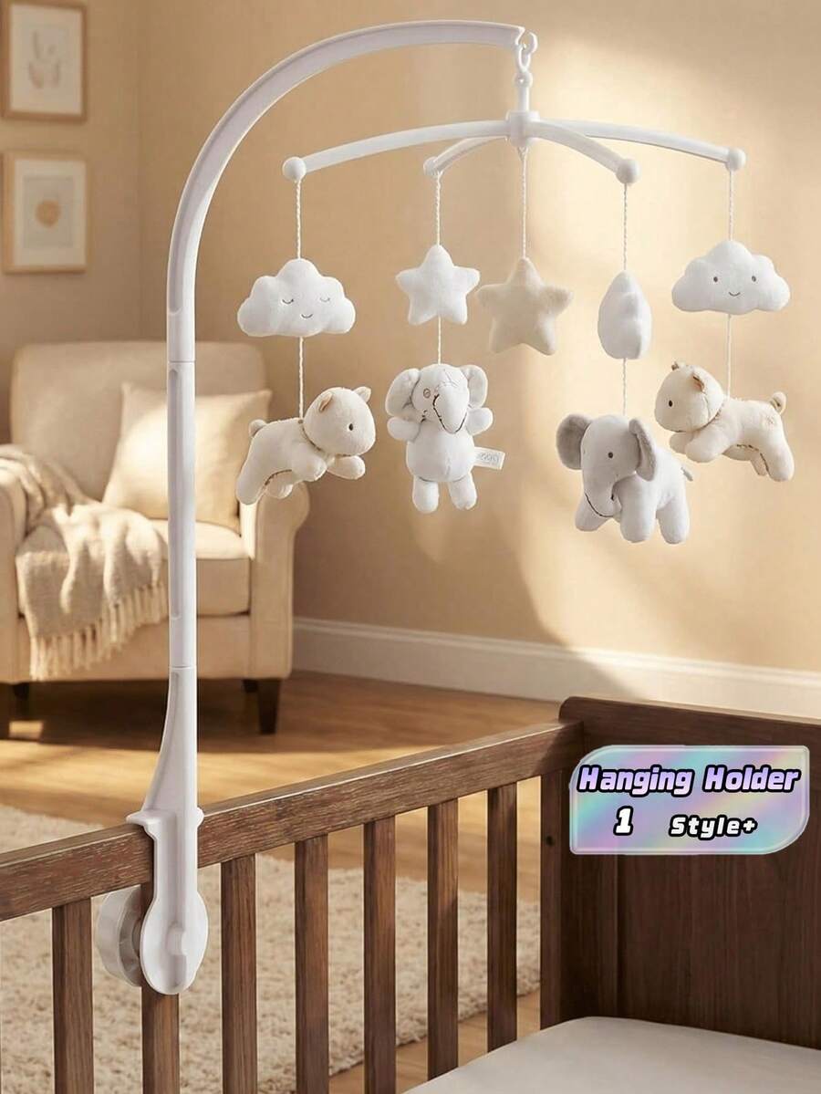 1pc Classic Plastic Baby Crib Mobile Holder, Double Nut Fixed Frame, DIY Toy Decoration Hanging Rack, Easy Installation - Multicolor - View 1
